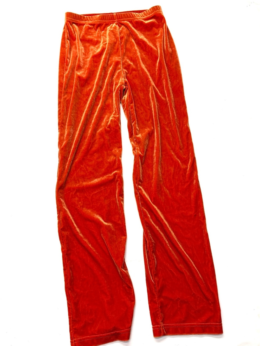 Vintage Y2K 90s Maxou Orange Velvet Pants Casual Velour Rayon Made in USA